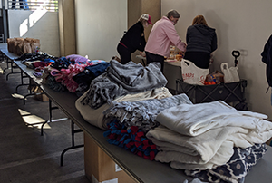 The Lighthouse Church clothing distribution.